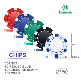 Velour tray inside the Homwom case keeps chips secure