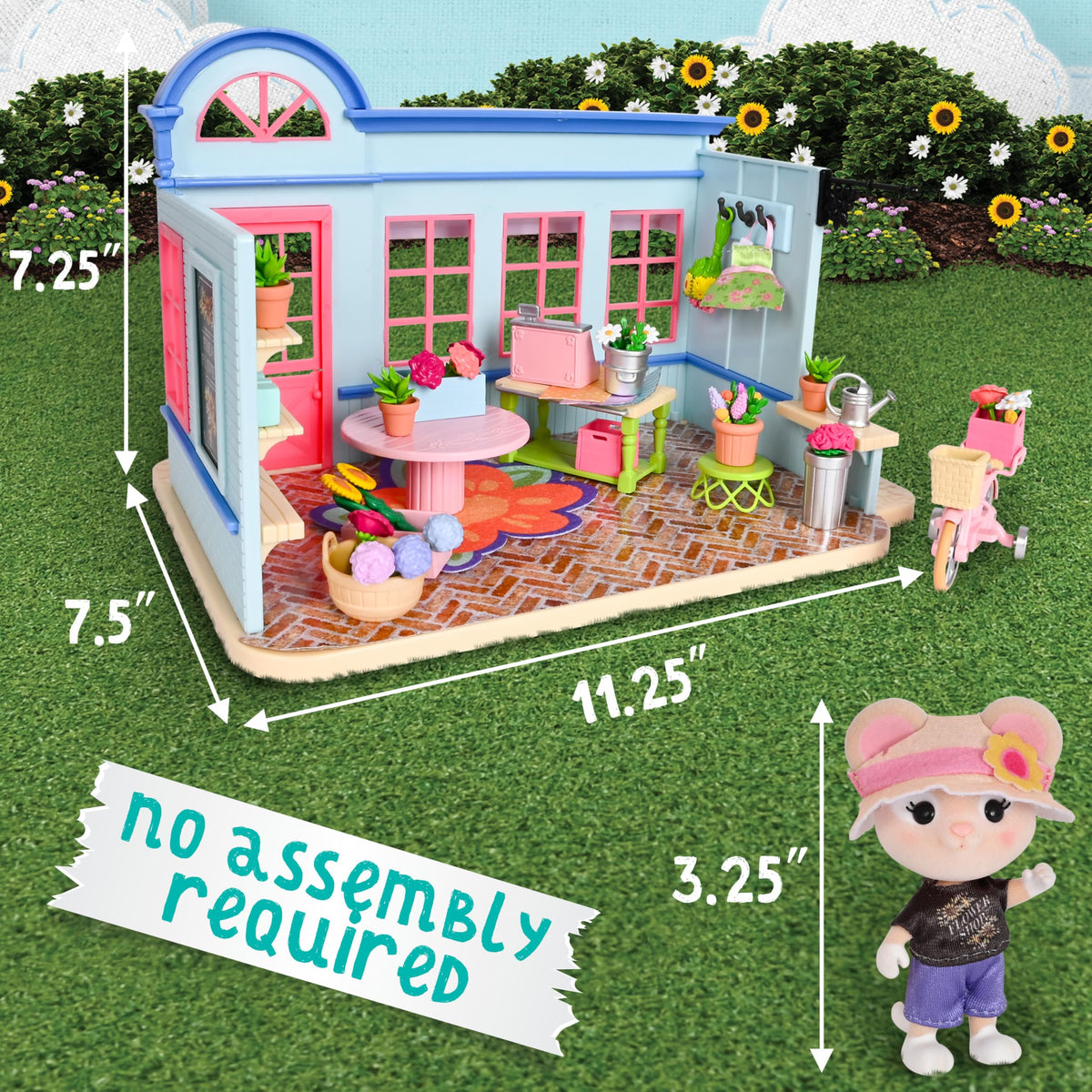 Honey Bee Acres in Bloom Flower Shop interior ready for storytelling and pretend store play