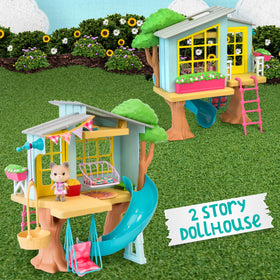 Honey Bee Acres slide and swing chairs featured in this playset