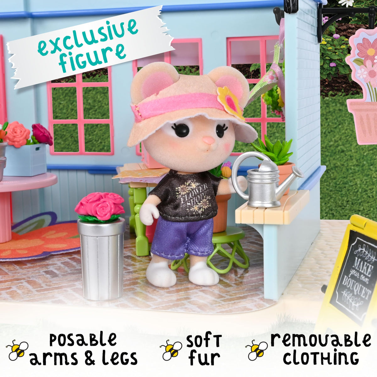 Honey Bee Acres stemmed flowers, pots, and crates for DIY bouquets