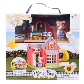 Honey Bee Acres Sunshine Meadow teacher-fox figure guides classroom interaction.