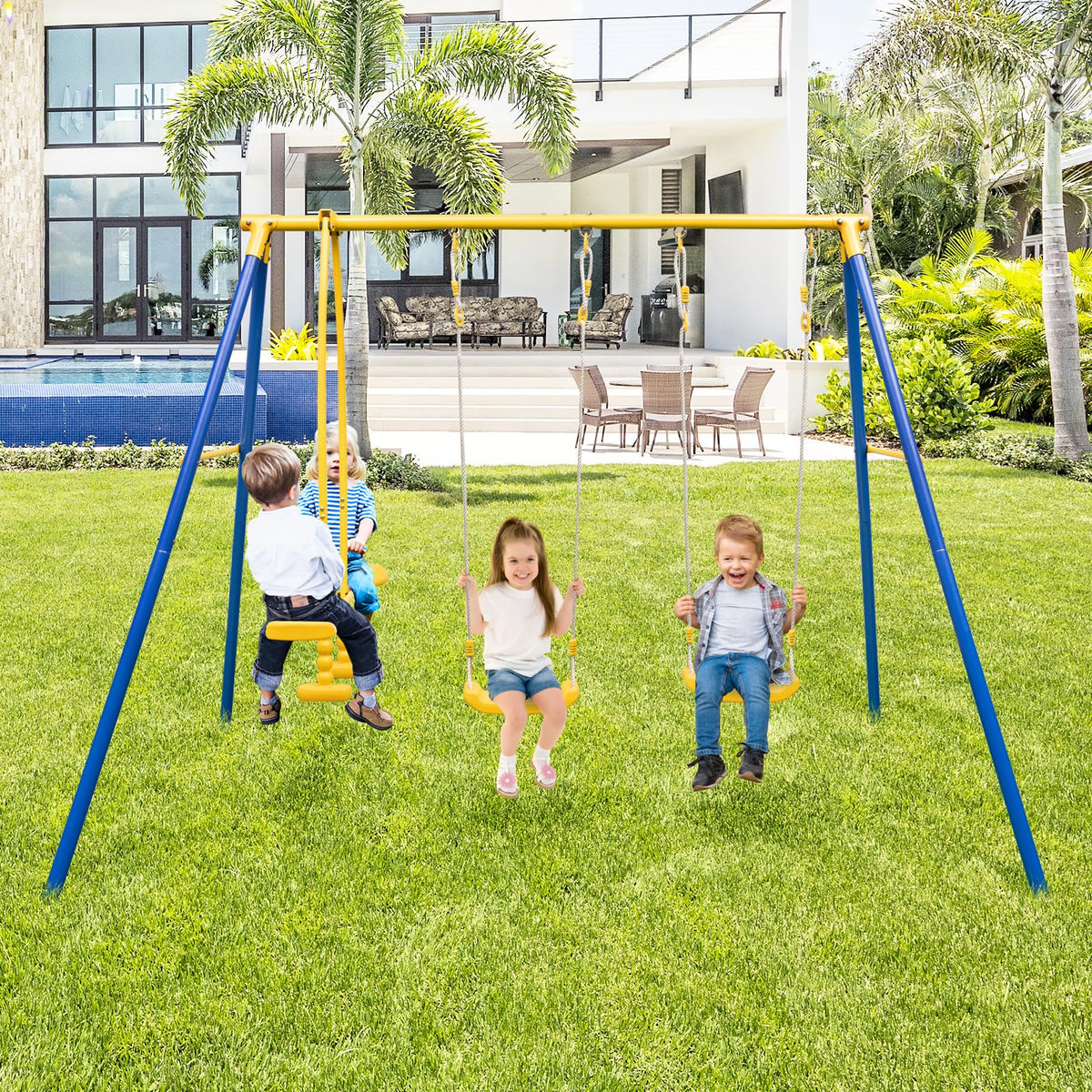 HONEY JOY belt swings with adjustable height for growing children