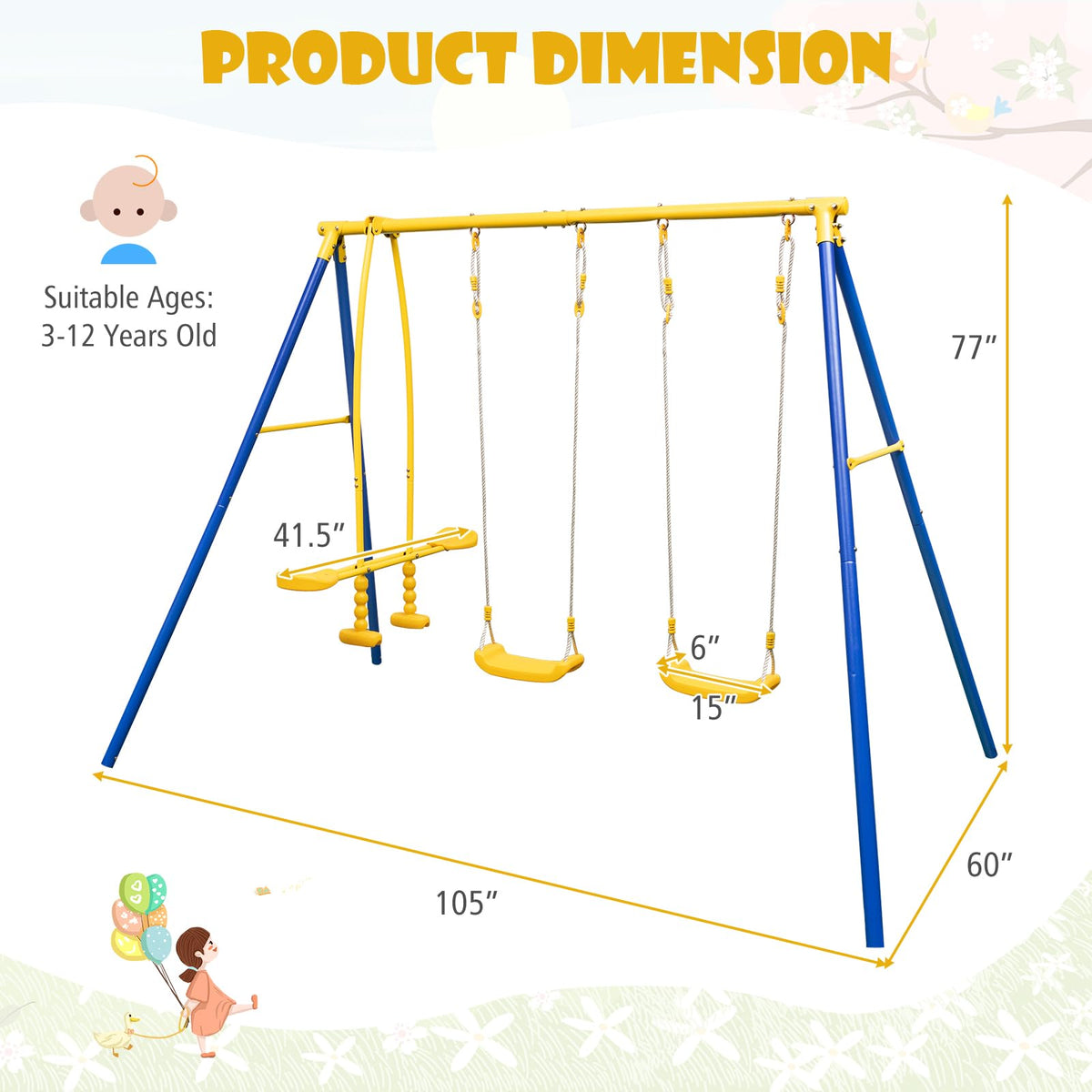 HONEY JOY glider seats letting two kids ride together with comfortable footrests