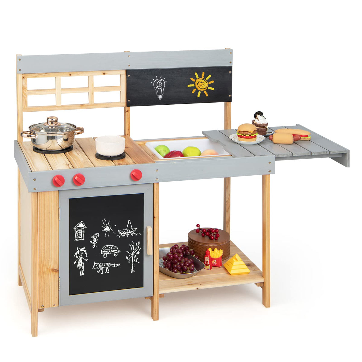 Honey Joy Mud Kitchen inspires creative role play for 3+ kids exploring cooking.