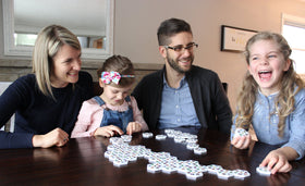 HoneyCombs in a family game night setup to boost focus and cooperation.
