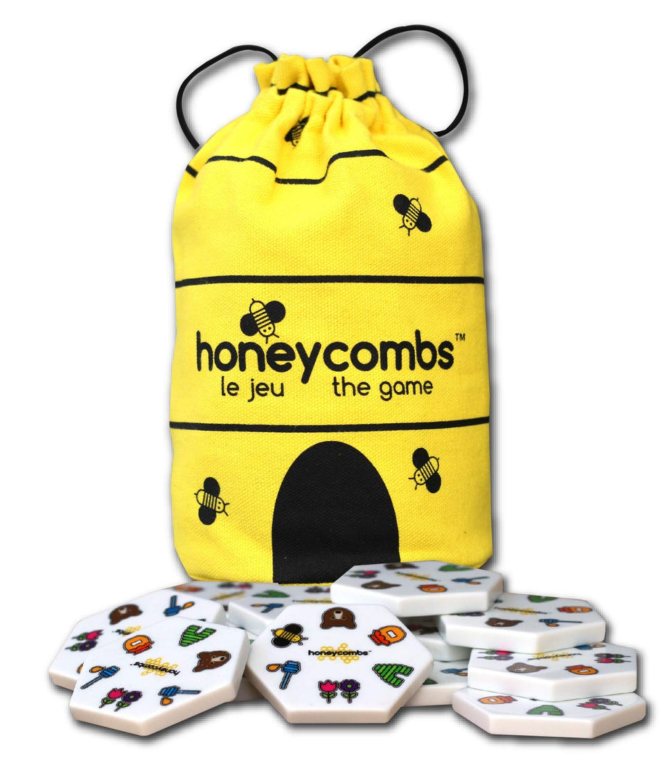 HoneyCombs game tiles spread for pattern matching and family play.