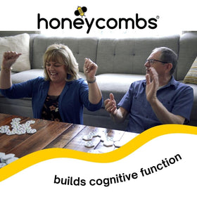 HoneyCombs tiles laid out to showcase symbols and patterns.