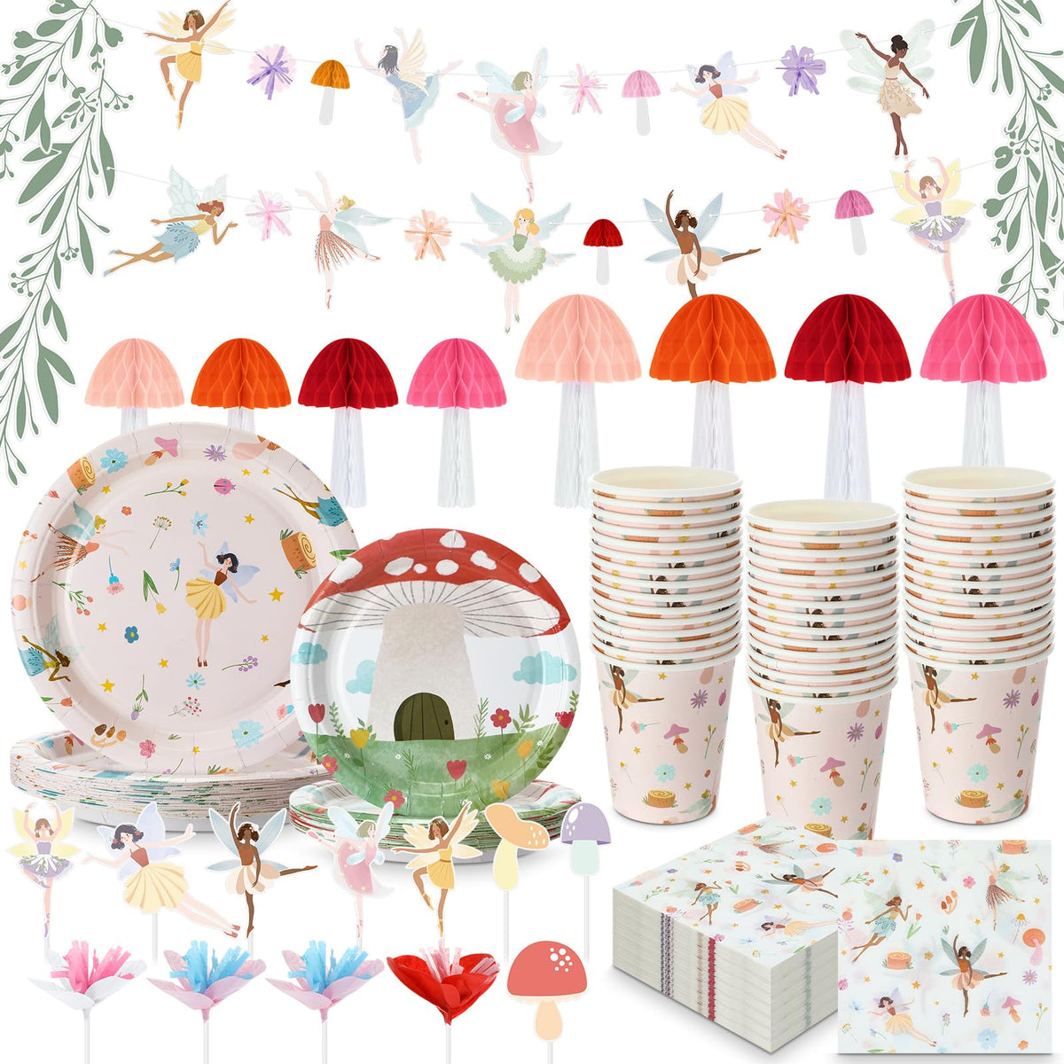 Honeydak fairy pull flags brighten walls for magical party vibes.