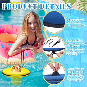 Honeydak blue floating drink holder stays close during family pool time