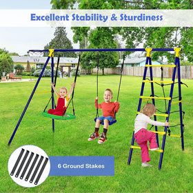 HONEY JOY heavy-duty A-frame supports durable, long-lasting outdoor use.