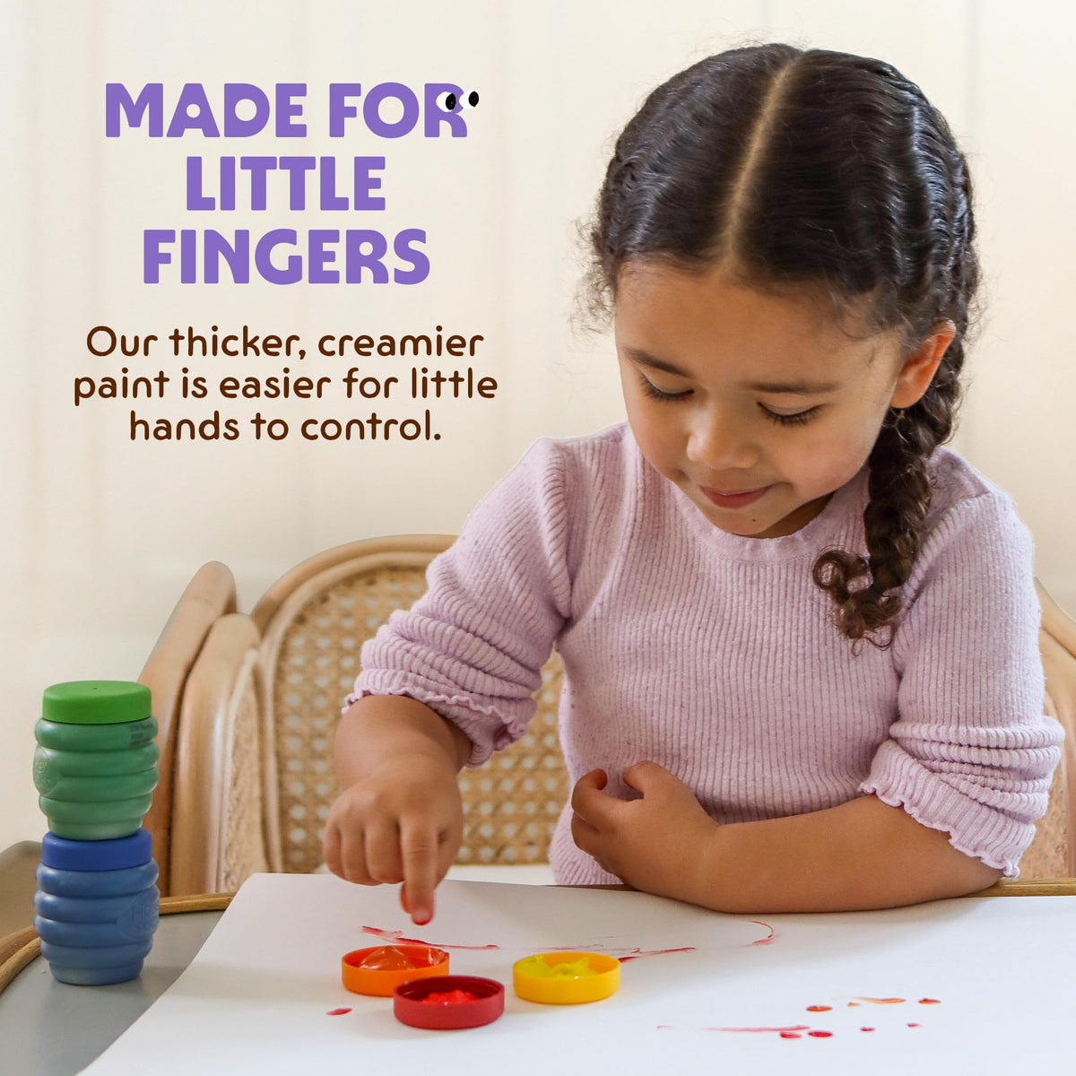 Paint dries well on paper, leaving clean, frame-worthy artwork with Honeysticks