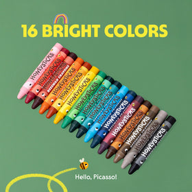 Honeysticks Jumbo Crayons 16 colors fuel creativity in crafts.