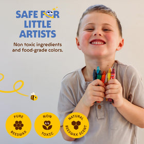 Honeysticks Jumbo Crayons 24-pack close-up of beeswax texture and natural finish