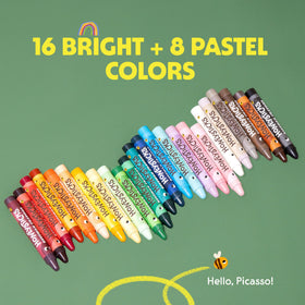 Honeysticks Jumbo Crayons 24-pack eco-friendly mission color story poster
