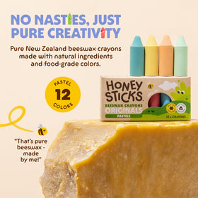 Honeysticks natural beeswax crayons showing purity and a mild beeswax scent