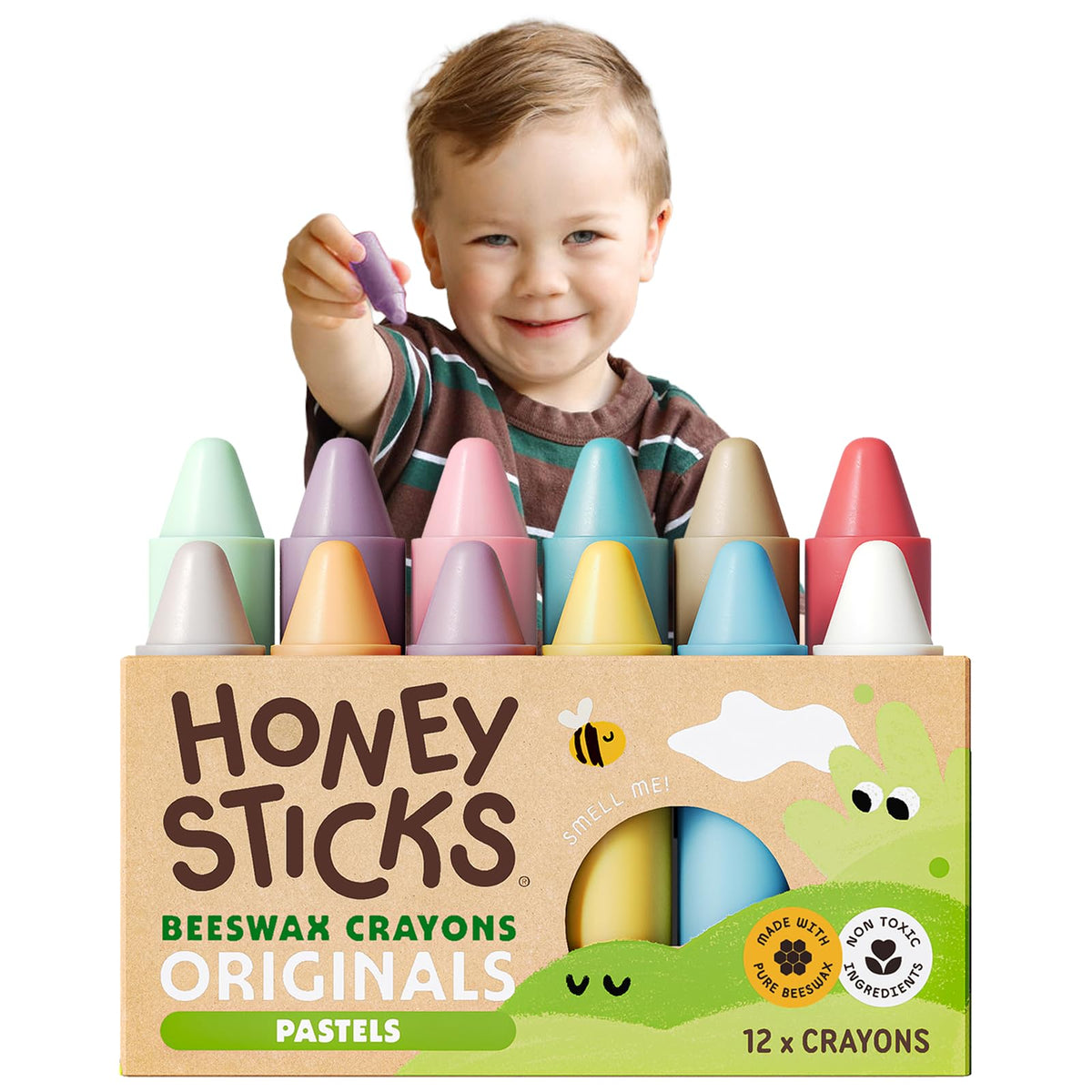 Honeysticks pastel crayons pack for vibrant kid friendly colors