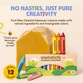 Child holds a Honeysticks jumbo crayon with a comfortable grip.