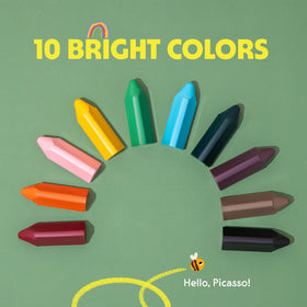Honeysticks Triangular Crayons eco packaging highlights sustainable production.