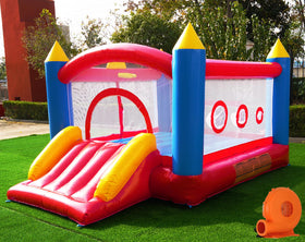 Hongcoral PVC bounce house exterior entrance for easy access and family fun