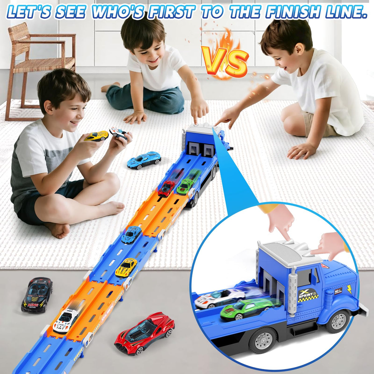 HONGTUO six die-cast cars with bright colors promote imaginative play and racing fun.