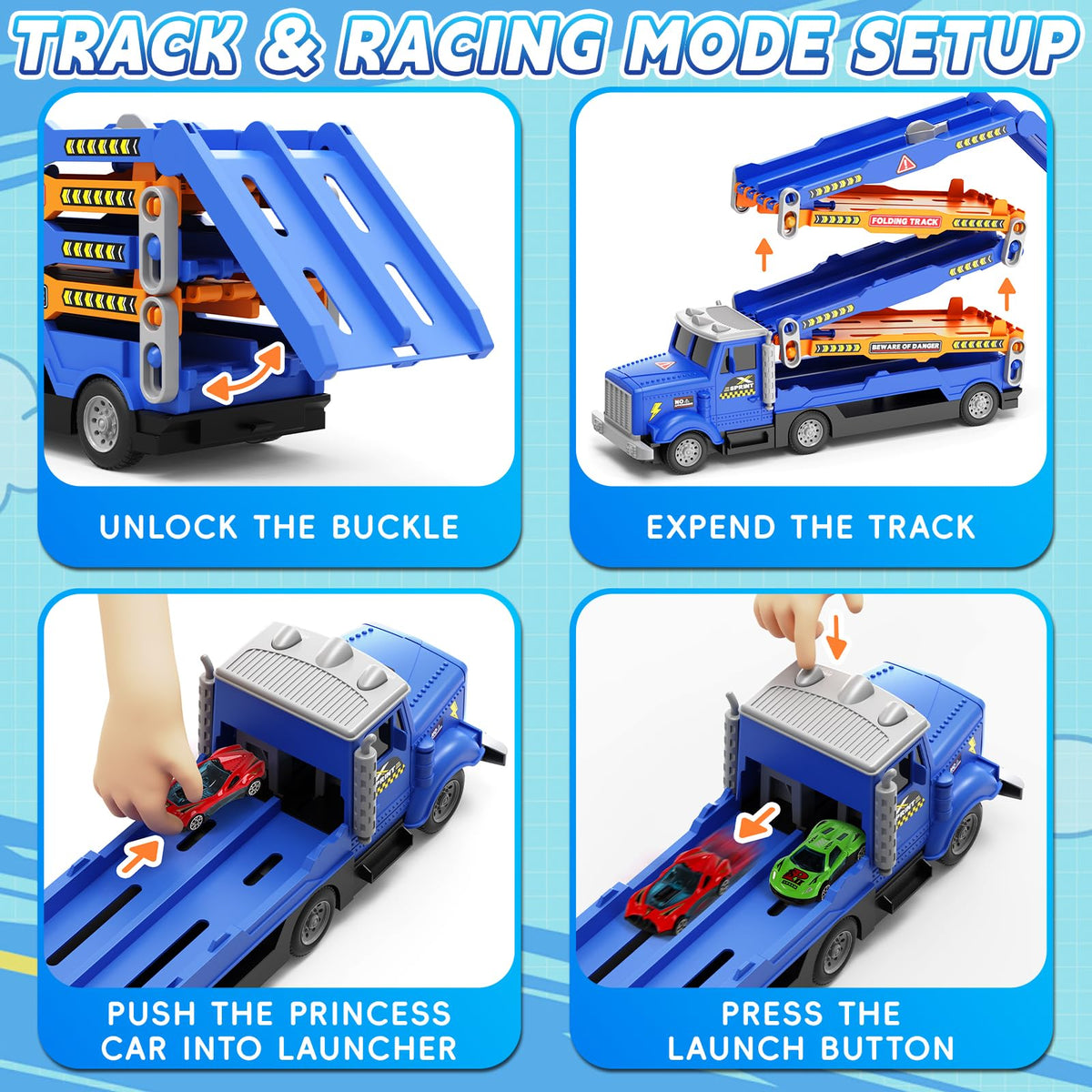 HONGTUO interactive lights and sounds enhance real racing feel during playtime.