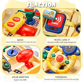 Hongtuo School Bus Toy card swipe area for pretend entry
