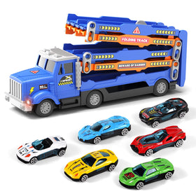 HONGTUO Toddler Truck Track 55-inch foldable, easy setup and space-saving storage.