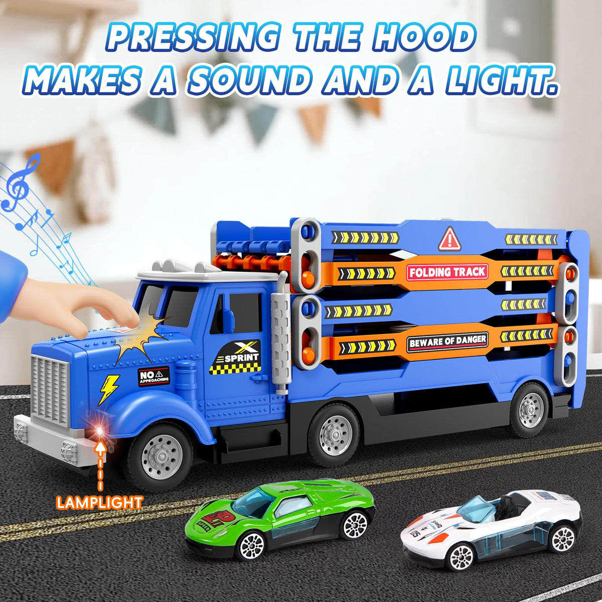 HONGTUO track folds back into the truck for clutter-free storage.
