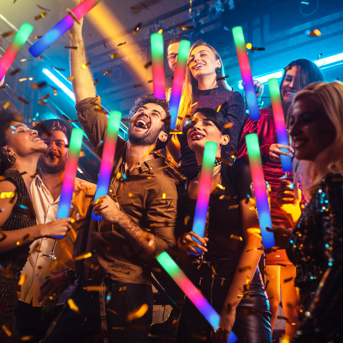 HONLYNE foam glow sticks show LED flashing colors for lively events.