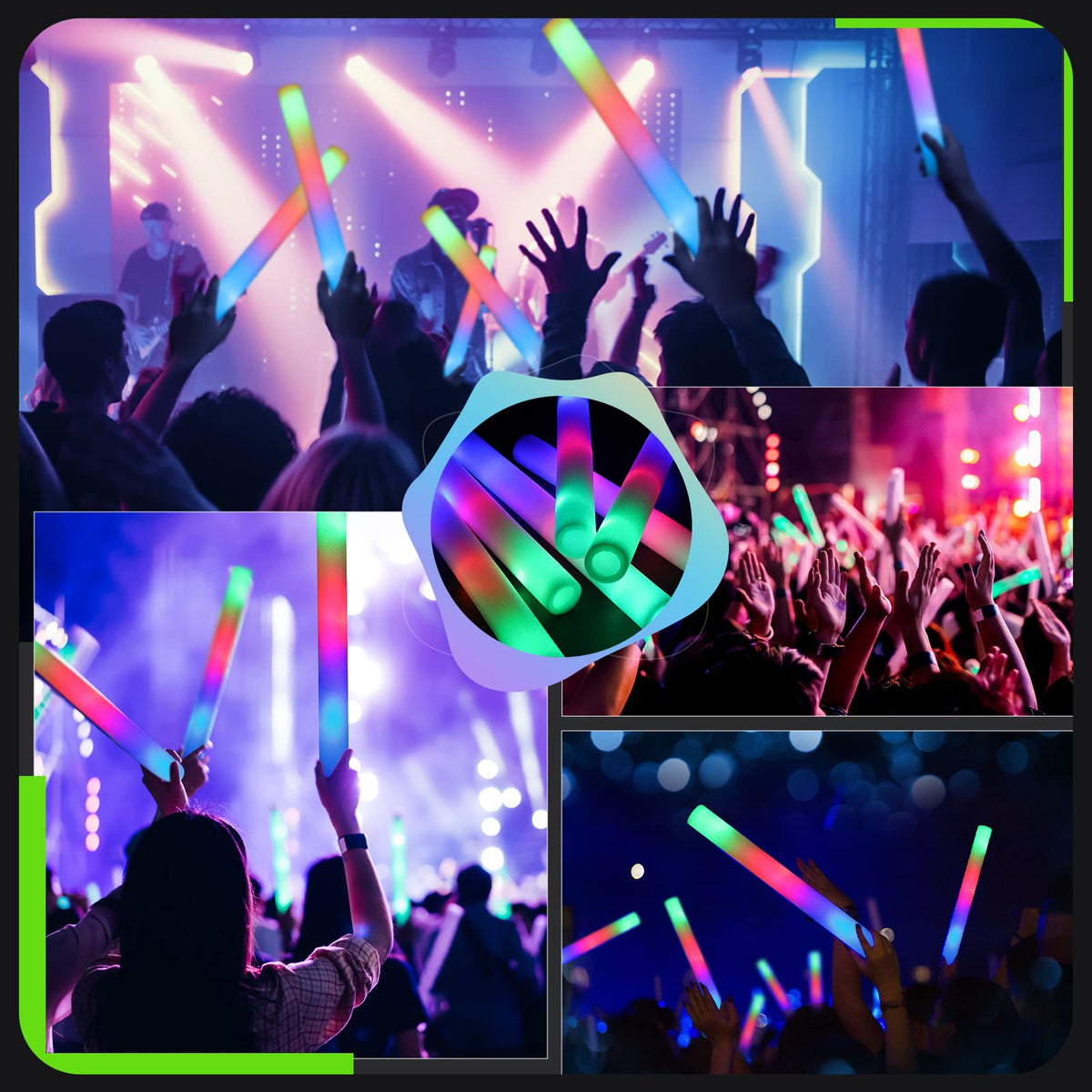 HONLYNE glow sticks with on-off switch save power during use