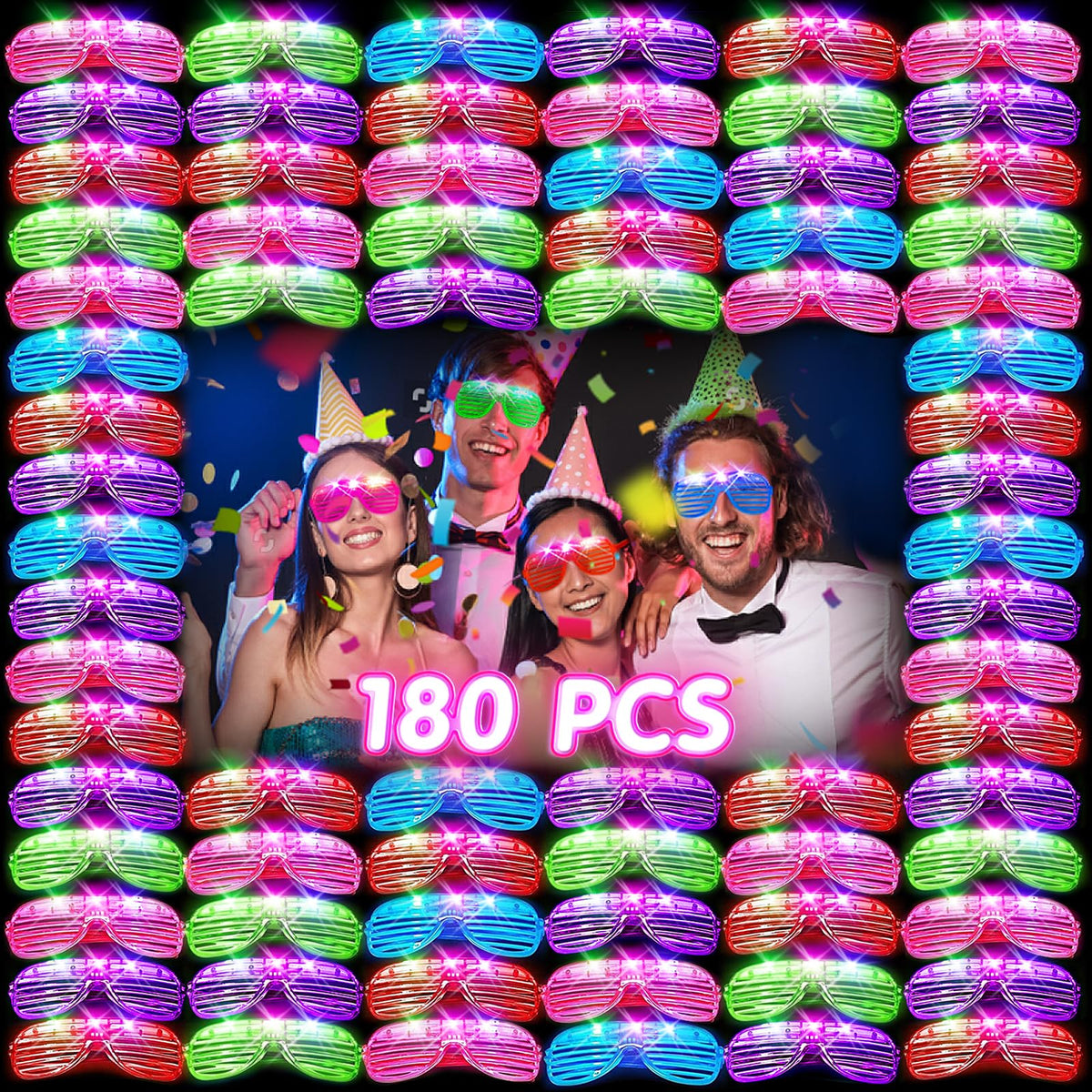 HONLYNE light up glasses bulk 180pcs for bold party visuals and crowd fun.