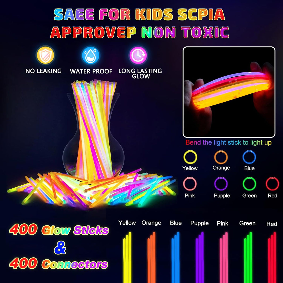 HONLYNE party favors glow sticks for concerts and raves
