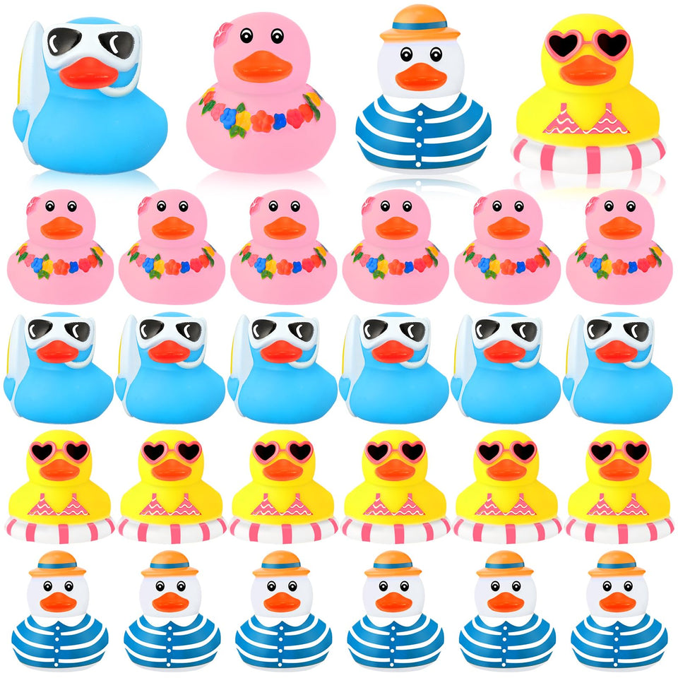 Honoson 36-piece rubber ducks in four colors for bath and party decor.