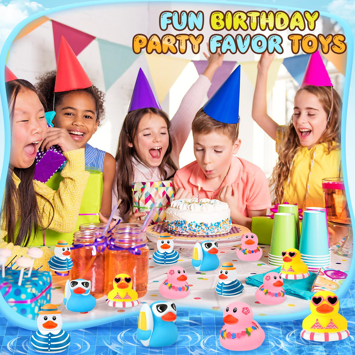 Honoson 48-piece ducks for beach or pool decor and party favors.