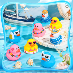 Honoson ducks wearing glasses for playful desk or tub accents.