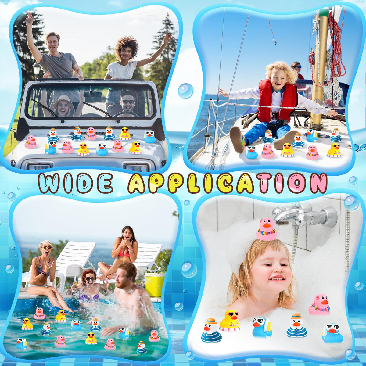 Honoson rubber ducks squeak when squeezed, adding fun to bath time.