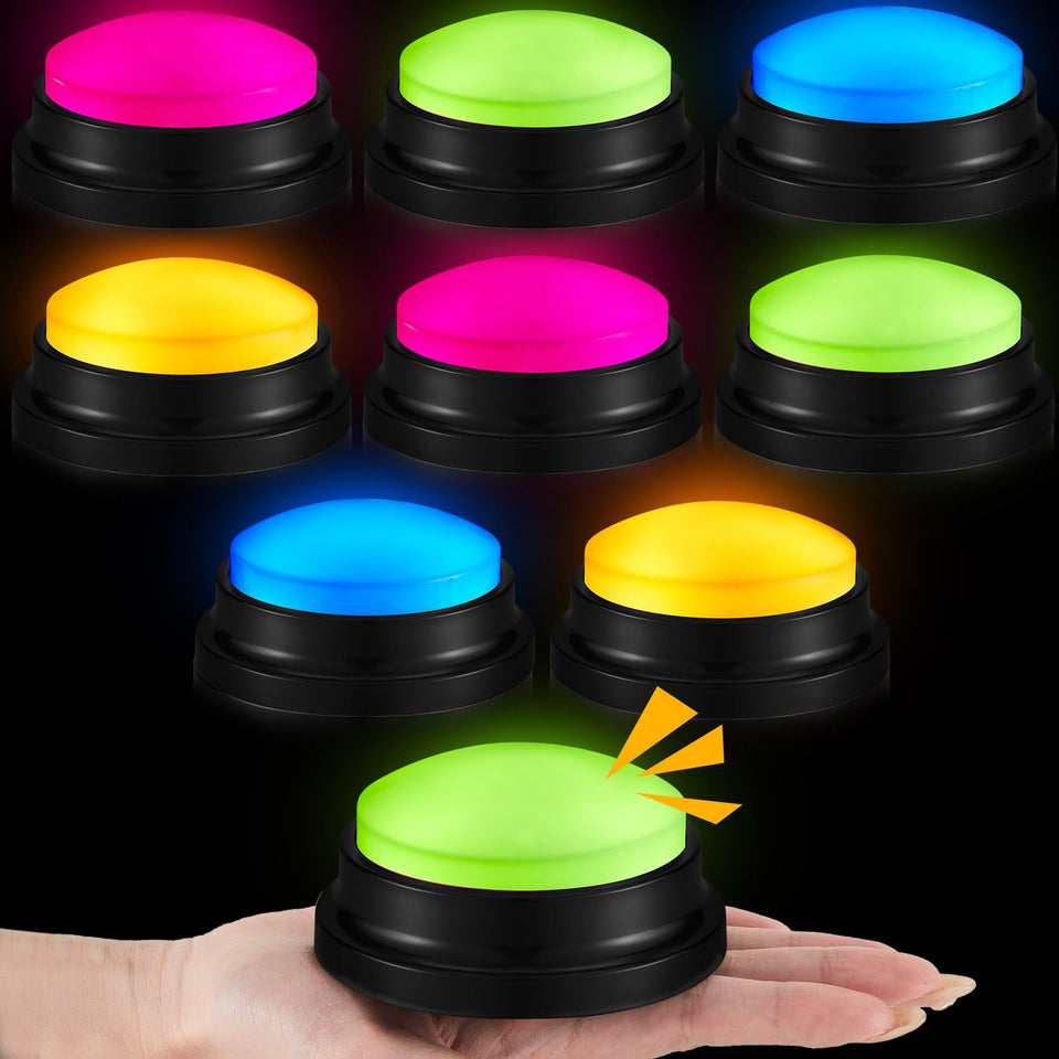 Honoson 8-pack recordable buzzers in bright colors for interactive games