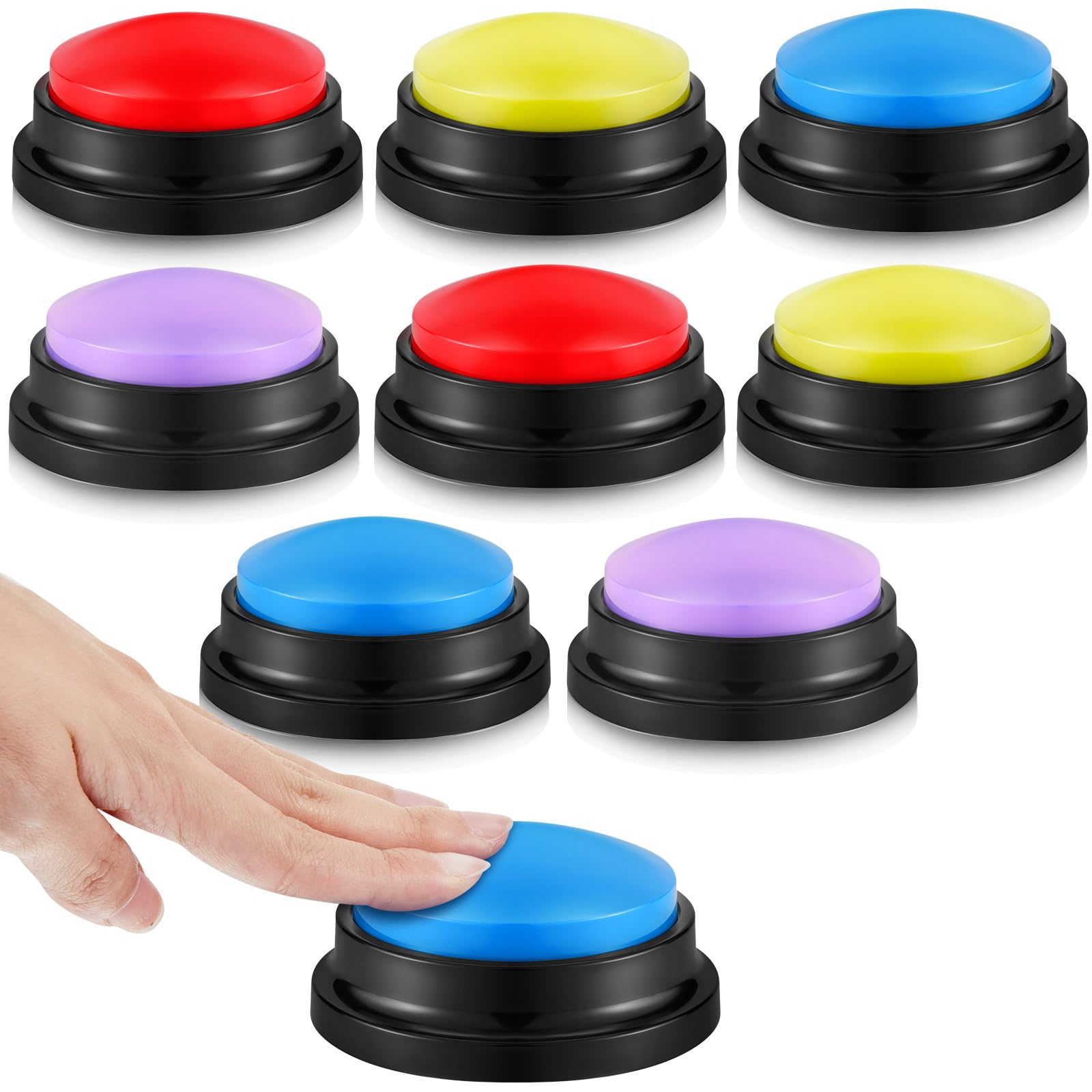 Honoson 8-Piece Recordable Answer Buzzers Button for Trivia Games – Br ...