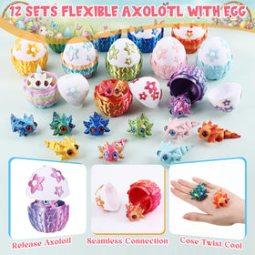 Honoson articulated axolotl figure in a dragon egg for tactile play.