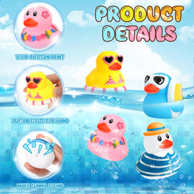 Honoson blue ducks add playful splash to bath time and pool parties.