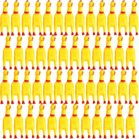 Honoson bulk pack rubber chickens yellow for party fun and shared squeezes.