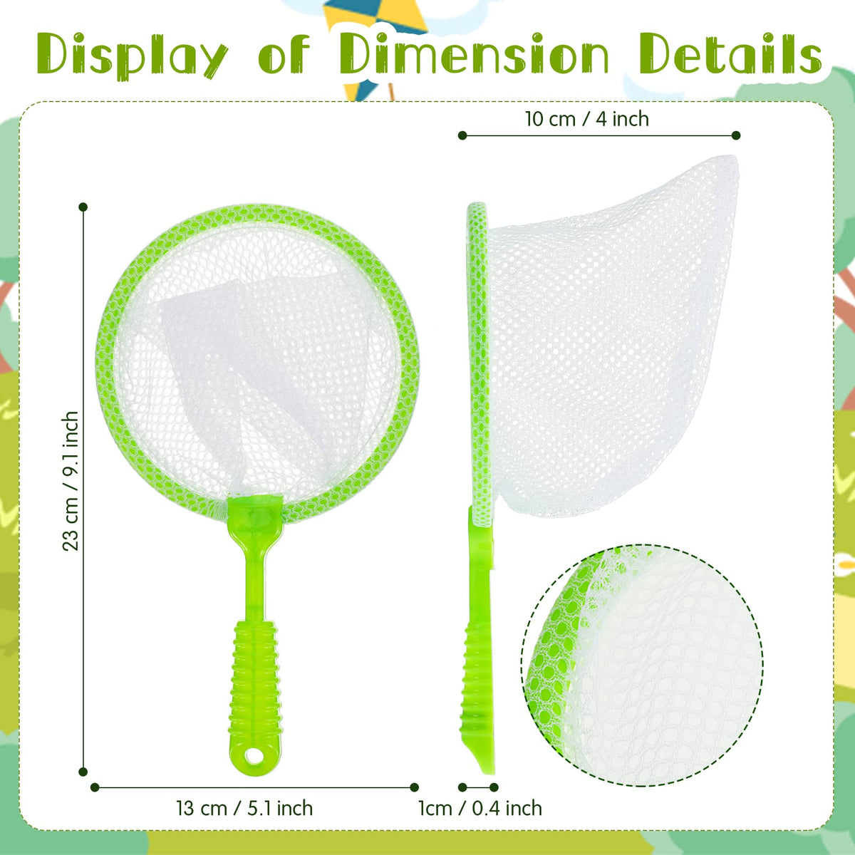 Honoson butterfly bug net green 6pcs ideal for nature study