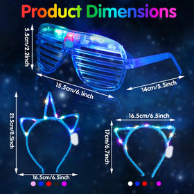 Honoson cat headband black glow ears add playful vibe at night.