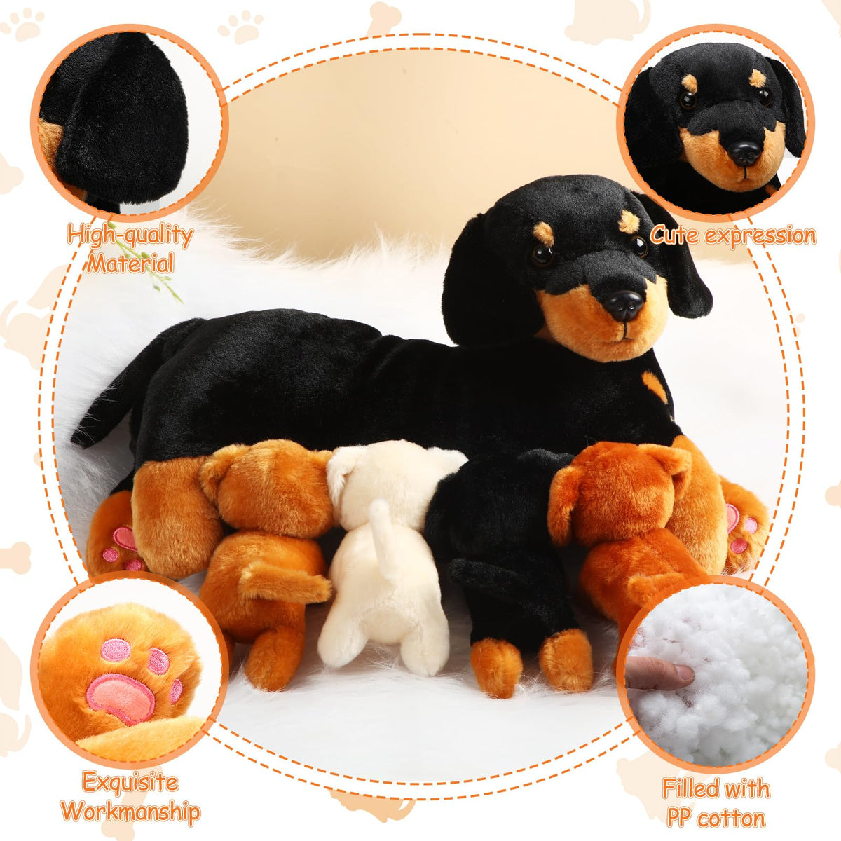 Honoson dog puppy plush brown—gentle, huggable friend for playtime and comfort.