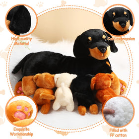 Honoson dog puppy plush brown—gentle, huggable friend for playtime and comfort.