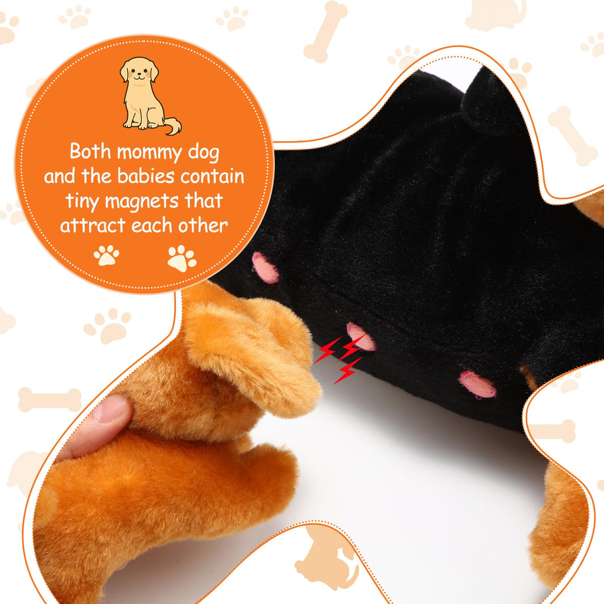 Honoson dog puppy plush gray—versatile buddy for learning, pretend play, and nightly cuddles.