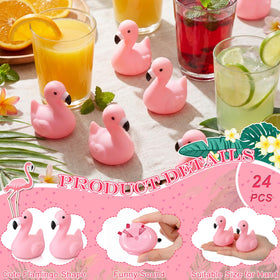 Honoson flamingo party favors as cake toppers and dessert accents
