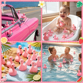 Honoson squeaky flamingo duck provides playful sound during bath