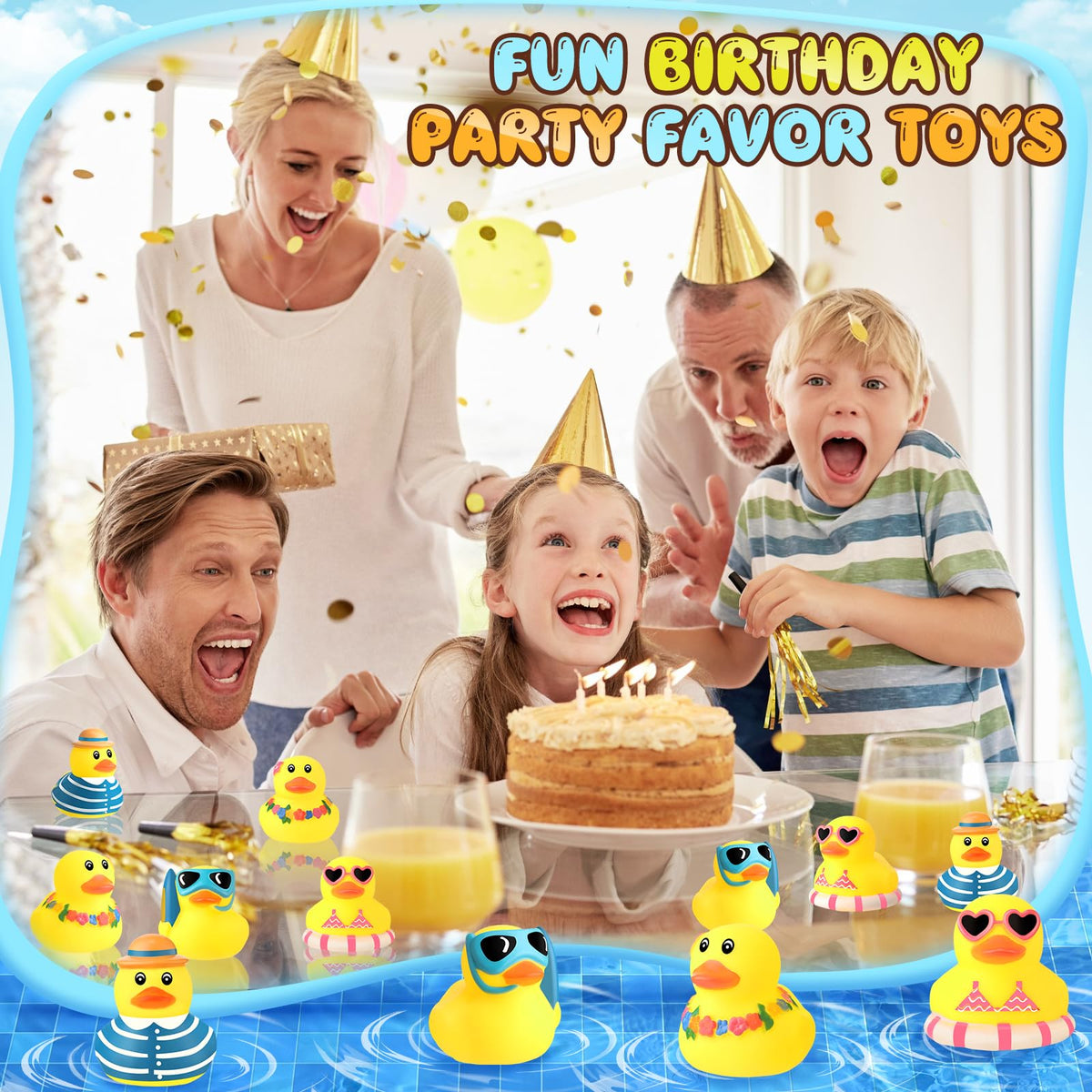 Honoson floating squeaky ducks brighten bath time with interactive fun.