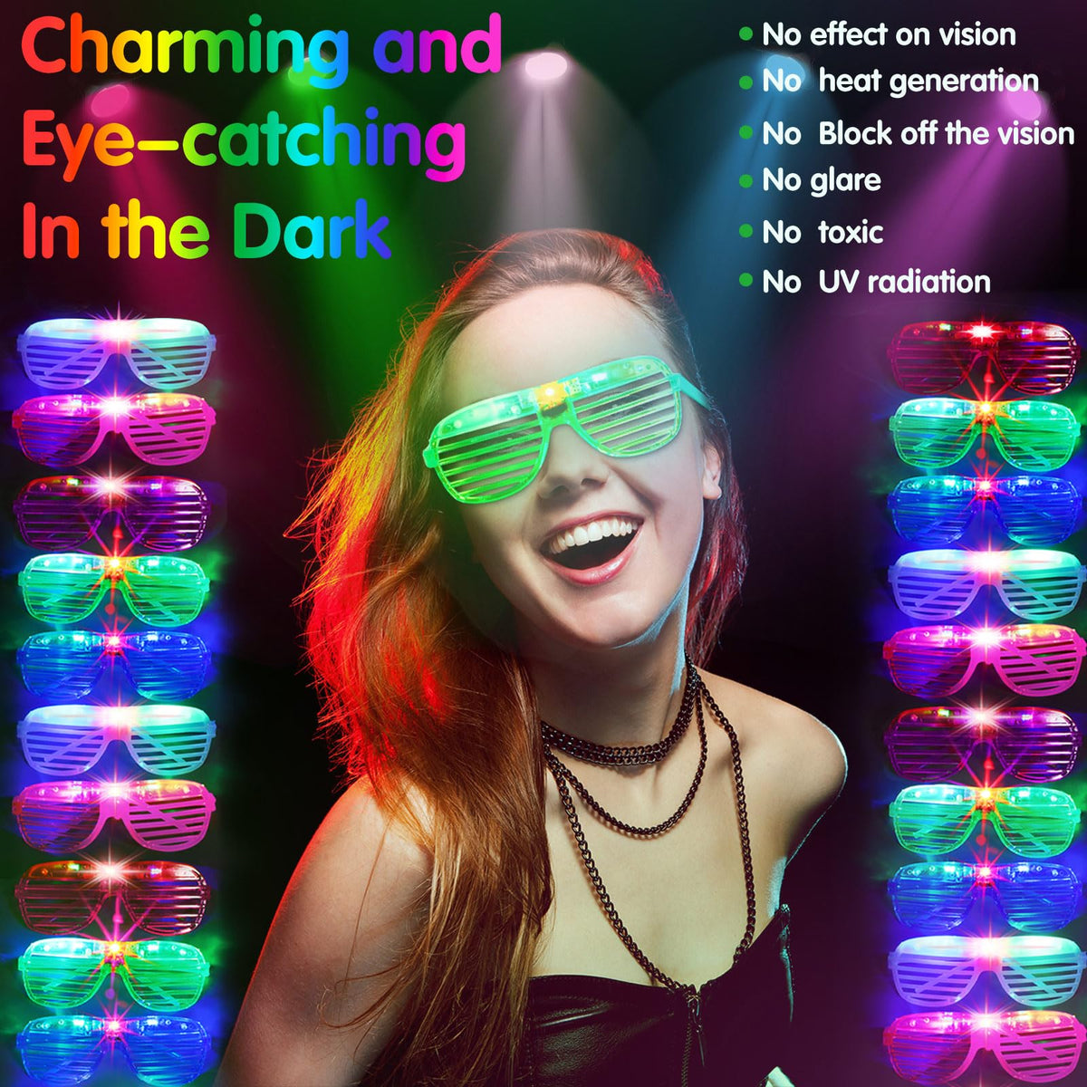 Honoson flower crown headband with flashing modes for celebrations